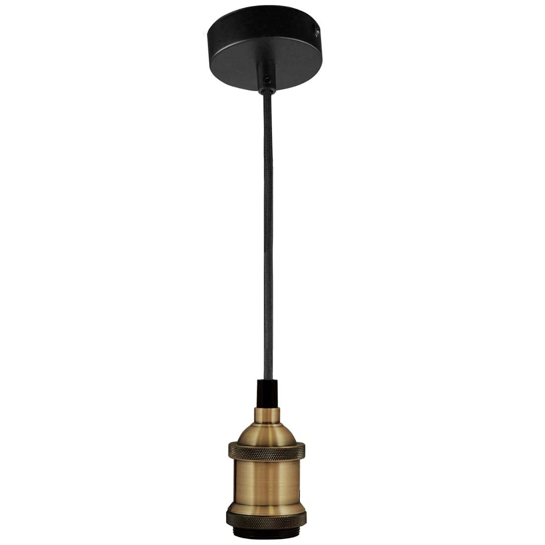 Loftslampe - Lampefatning - Stofledning - E27 Fatning - Messing